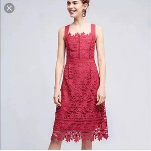 Anthropologie HD in Paris lace dress mulberry